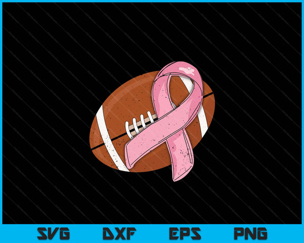 American Football Pink Ribbon Breast Cancer Awareness Sport Lover SVG PNG Cutting Files