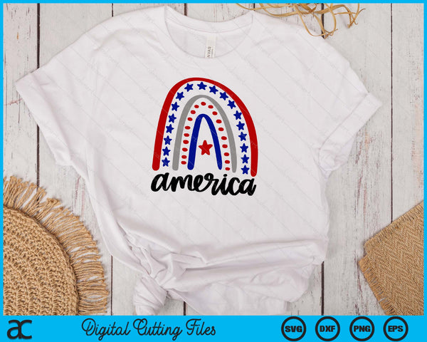 American Rainbow 4th Of July SVG PNG Digital Cutting Files