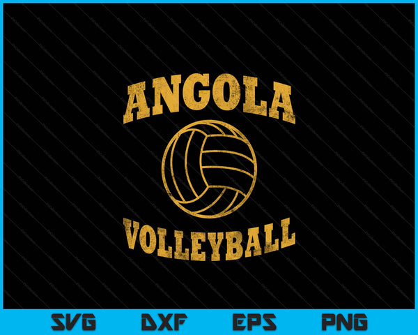 Angola Volleyball Classic Vintage Distressed SVG PNG Digital Cutting Files