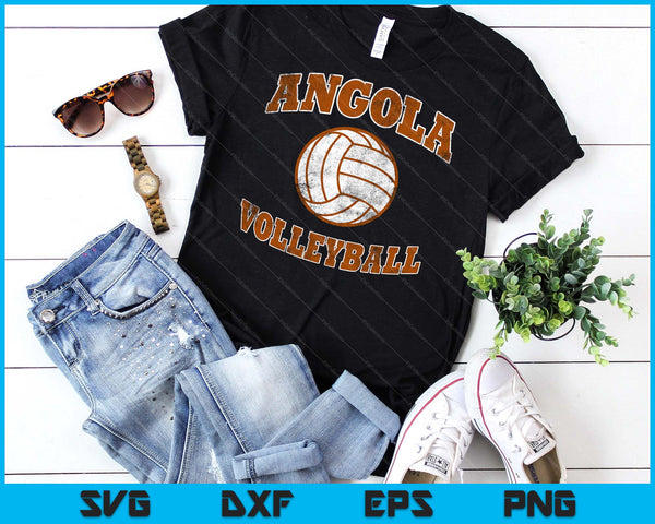 Angola Volleyball Vintage Distressed SVG PNG Digital Cutting Files