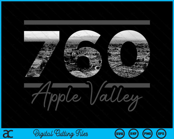 Apple Valley 760 Area Code Skyline California Vintage SVG PNG Digital Cutting Files