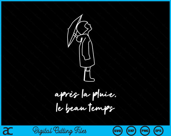 Apres la Pluie French Language Inspirational Saying SVG PNG Digital Cutting Files