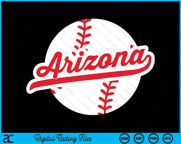 Arizona Baseball Vintage Arizona Pride Love City Red SVG PNG digitale snijbestanden