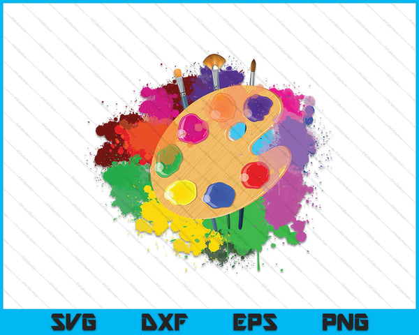 Artist Paint Palette And Brushes Art SVG PNG Digital Cutting Files