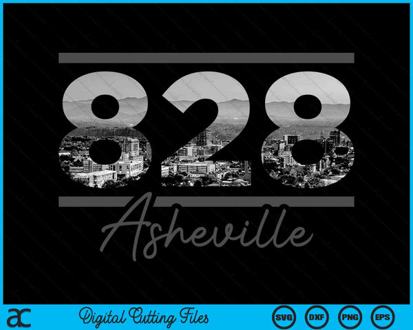 Asheville 828 Area Code Skyline North Carolina Vintage SVG PNG Digital Cutting Files