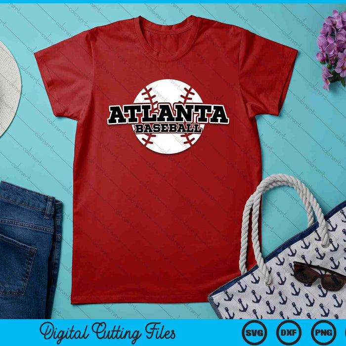 Atlanta honkbal blok lettertype SVG PNG digitale snijbestanden Atlanta honkbal blok lettertype SVG PNG digitale snijbestanden