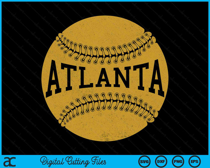Atlanta honkbal fan SVG PNG digitale snijbestanden  Atlanta honkbal fan SVG PNG digitale snijbestanden