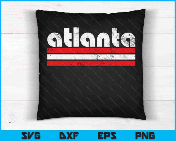 Atlanta Georgia Three Stripe Vintage Weathered SVG PNG Cutting Printable Files