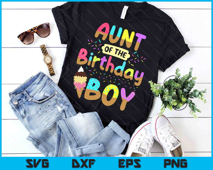 Tía del día de cumpleaños niño niña fiesta de helado familia SVG PNG cortando archivos imprimibles Tía del día de cumpleaños niño niña fiesta de helado familia SVG PNG cortando archivos imprimibles