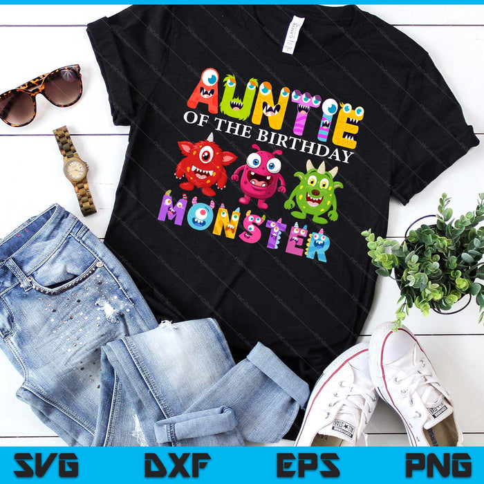 Auntie Of The Little Monster Birthday Party Family Monster SVG PNG Digital Printable Files Auntie Of The Little Monster Birthday Party Family Monster SVG PNG Digital Printable Files