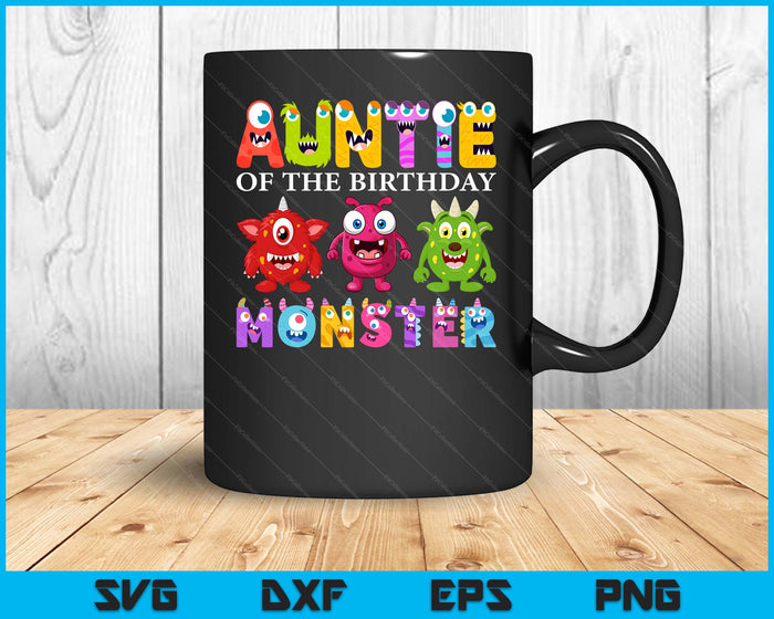 Auntie Of The Little Monster Birthday Party Family Monster SVG PNG Digital Printable Files Auntie Of The Little Monster Birthday Party Family Monster SVG PNG Digital Printable Files