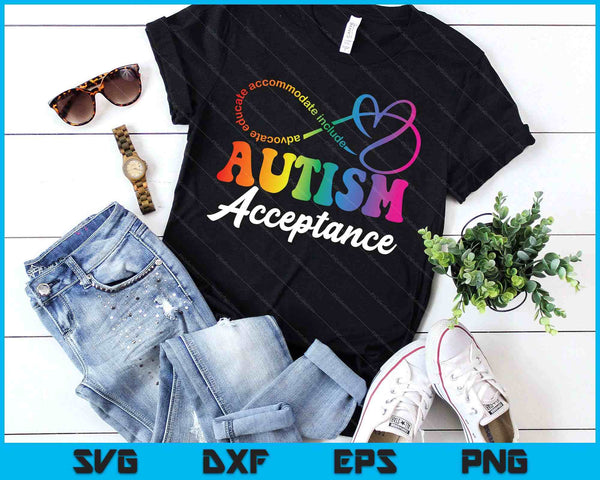 Autism Awareness Acceptance Infinity Symbol SVG PNG Digital Printable Files