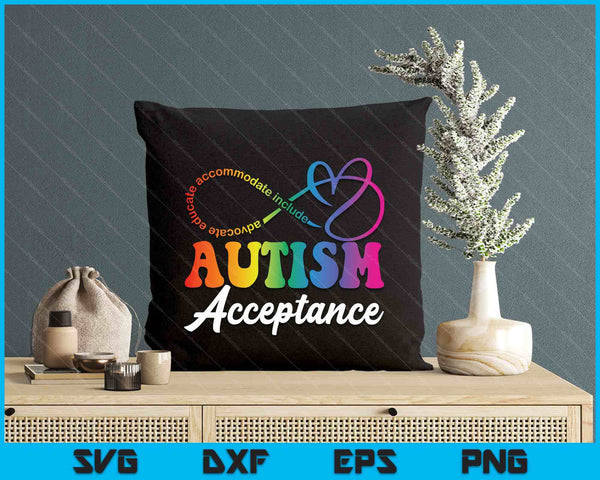 Autism Awareness Acceptance Infinity Symbol SVG PNG Digital Printable Files