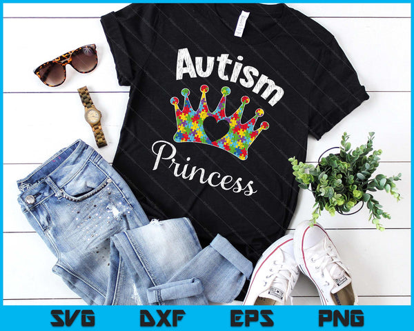 Autism Princess Daughter Family Autistic Kids Awareness Girl SVG PNG Digital Printable Files