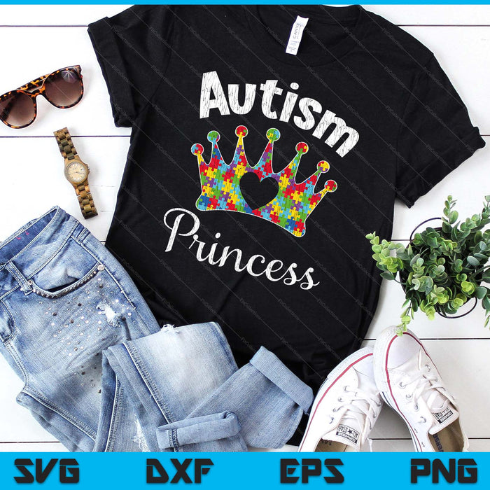 Autism Princess Daughter Family Autistic Kids Awareness Girl SVG PNG Digital Printable Files