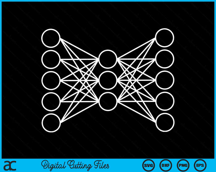 Autoencoder kunstmatig neuraal netwerk SVG PNG digitale snijbestanden Autoencoder kunstmatig neuraal netwerk SVG PNG digitale snijbestanden