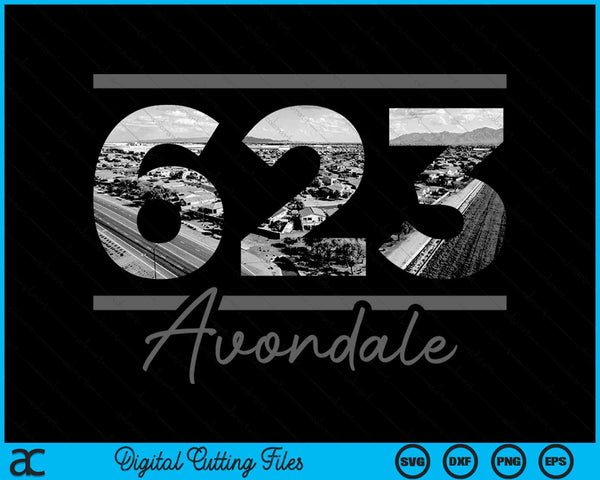 Avondale 623 Area Code Skyline Arizona Vintage SVG PNG Digital Cutting Files