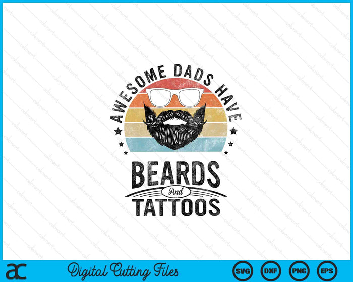 Geweldige vaders hebben baarden en tatoeages Bebaarde vader SVG PNG digitale snijbestanden Geweldige vaders hebben baarden en tatoeages Bebaarde vader SVG PNG digitale snijbestanden
