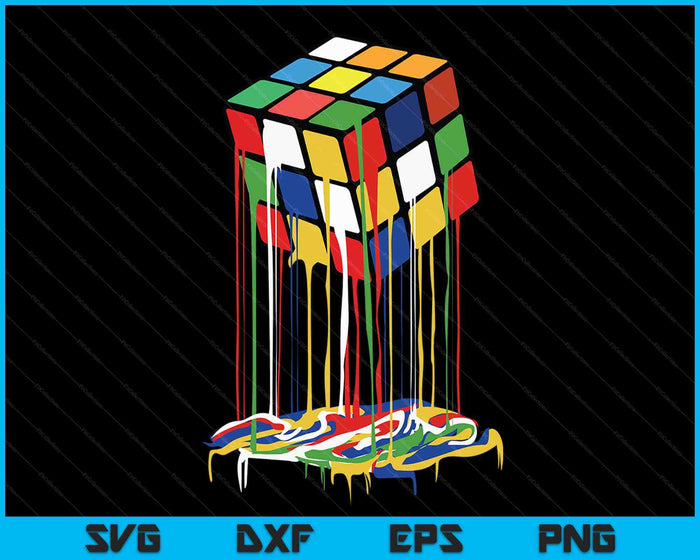 Geweldige grafische smeltende Rubik Rubix Rubics Cube SVG PNG digitale snijbestanden Geweldige grafische smeltende Rubik Rubix Rubics Cube SVG PNG digitale snijbestanden