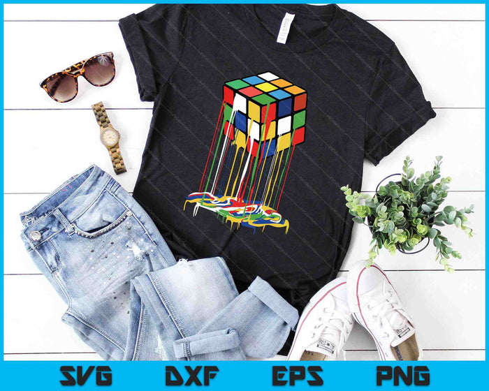 Geweldige grafische smeltende Rubik Rubix Rubics Cube SVG PNG digitale snijbestanden Geweldige grafische smeltende Rubik Rubix Rubics Cube SVG PNG digitale snijbestanden