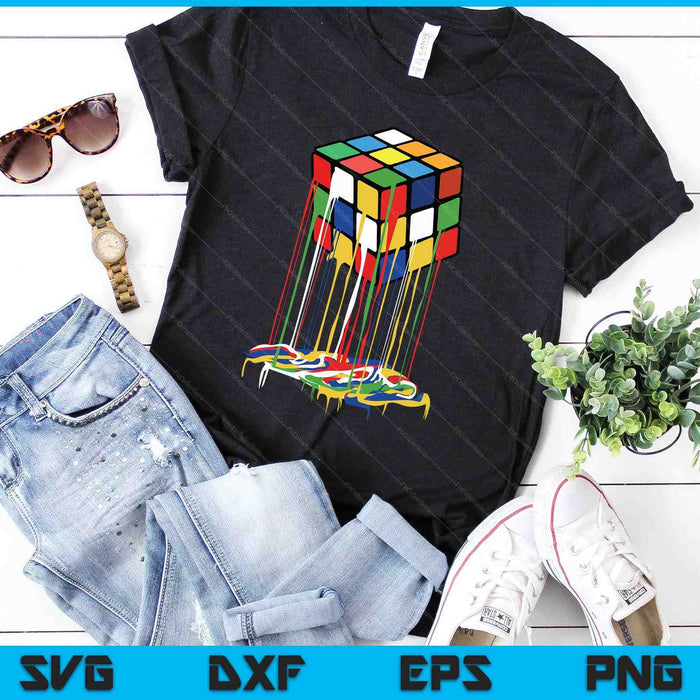 Geweldige grafische smeltende Rubik Rubix Rubics Cube SVG PNG digitale snijbestanden Geweldige grafische smeltende Rubik Rubix Rubics Cube SVG PNG digitale snijbestanden
