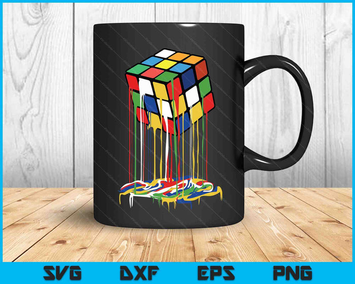 Geweldige grafische smeltende Rubik Rubix Rubics Cube SVG PNG digitale snijbestanden Geweldige grafische smeltende Rubik Rubix Rubics Cube SVG PNG digitale snijbestanden