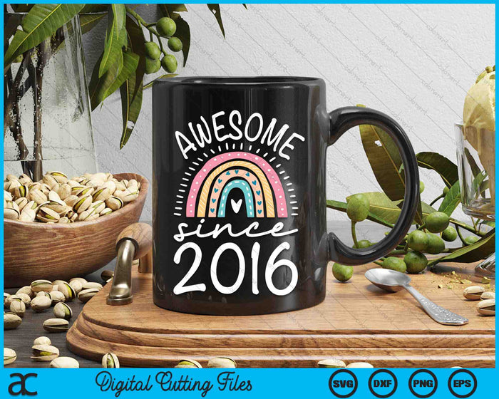 Awesome Since 2016 8th Birthday Rainbow SVG PNG Digital Cutting Files Awesome Since 2016 8th Birthday Rainbow SVG PNG Digital Cutting Files