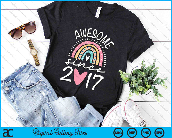 Awesome Since 2017 7th Birthday Rainbow SVG PNG Digital Cutting Files Awesome Since 2017 7th Birthday Rainbow SVG PNG Digital Cutting Files