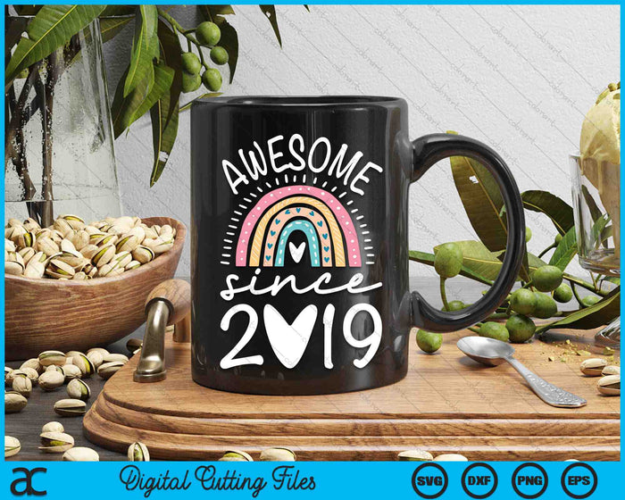 Awesome Since 2019 5th Birthday Rainbow SVG PNG Digital Printable Files Awesome Since 2019 5th Birthday Rainbow SVG PNG Digital Printable Files