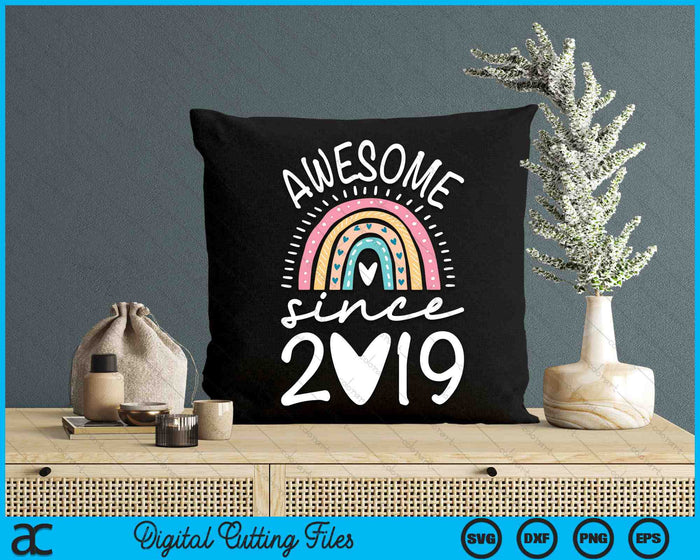 Awesome Since 2019 5th Birthday Rainbow SVG PNG Digital Printable Files Awesome Since 2019 5th Birthday Rainbow SVG PNG Digital Printable Files