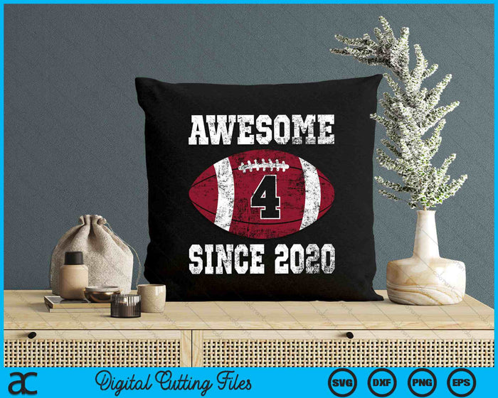 Awesome Since 2020 4th Birthday Football 4 Years Old Vintage Sports SVG PNG Digital Cutting Files Awesome Since 2020 4th Birthday Football 4 Years Old Vintage Sports SVG PNG Digital Cutting Files