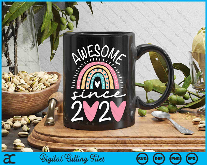 Awesome Since 2020 4th Birthday Rainbow SVG PNG Digital Cutting Files Awesome Since 2020 4th Birthday Rainbow SVG PNG Digital Cutting Files