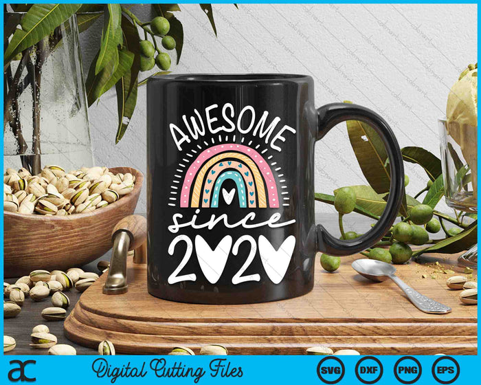 Awesome Since 2020 4th Birthday Rainbow SVG PNG Digital Printable Files Awesome Since 2020 4th Birthday Rainbow SVG PNG Digital Printable Files