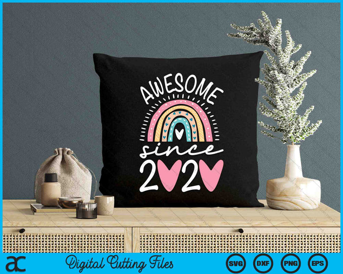 Awesome Since 2020 4th Birthday Rainbow SVG PNG Digital Cutting Files Awesome Since 2020 4th Birthday Rainbow SVG PNG Digital Cutting Files