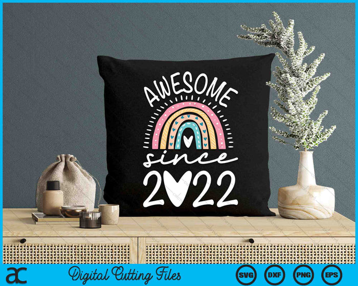 Awesome Since 2022 2nd Birthday Rainbow SVG PNG Digital Printable Files Awesome Since 2022 2nd Birthday Rainbow SVG PNG Digital Printable Files