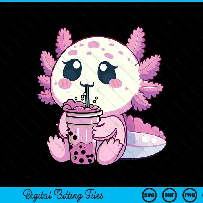 Axolotl Bubble Boba Tea Anime Cute Kawaii SVG PNG Digital Cutting File Axolotl Bubble Boba Tea Anime Cute Kawaii SVG PNG Digital Cutting File