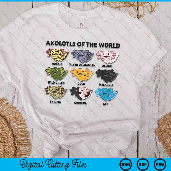 Axolotls Of The World Sweet Animals Kawaii Axolotl SVG PNG Digital Cutting Files Axolotls Of The World Sweet Animals Kawaii Axolotl SVG PNG Digital Cutting Files