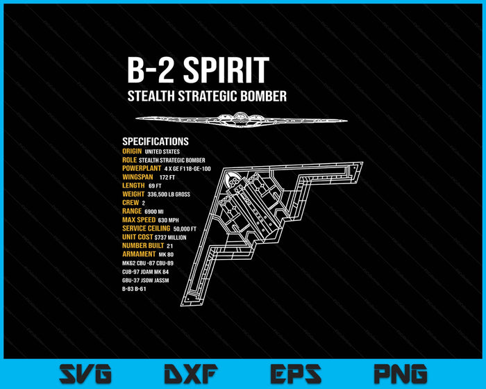B-2 Spirit SVG PNG Digital Printable Files B-2 Spirit SVG PNG Digital Printable Files