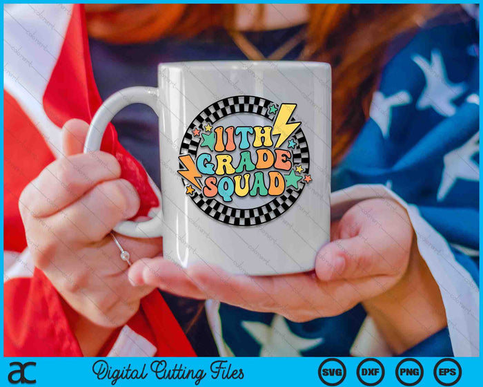 Back To School Groovy Teacher 11th Grade Crew Squad Team SVG PNG Digital Cutting Files Back To School Groovy Teacher 11th Grade Crew Squad Team SVG PNG Digital Cutting Files