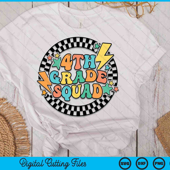 Back To School Groovy Teacher 4th Grade Crew Squad Team SVG PNG Digital Cutting Files Back To School Groovy Teacher 4th Grade Crew Squad Team SVG PNG Digital Cutting Files