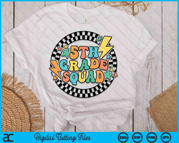 Back To School Groovy Teacher 5th Grade Crew Squad Team SVG PNG Digital Cutting Files Back To School Groovy Teacher 5th Grade Crew Squad Team SVG PNG Digital Cutting Files