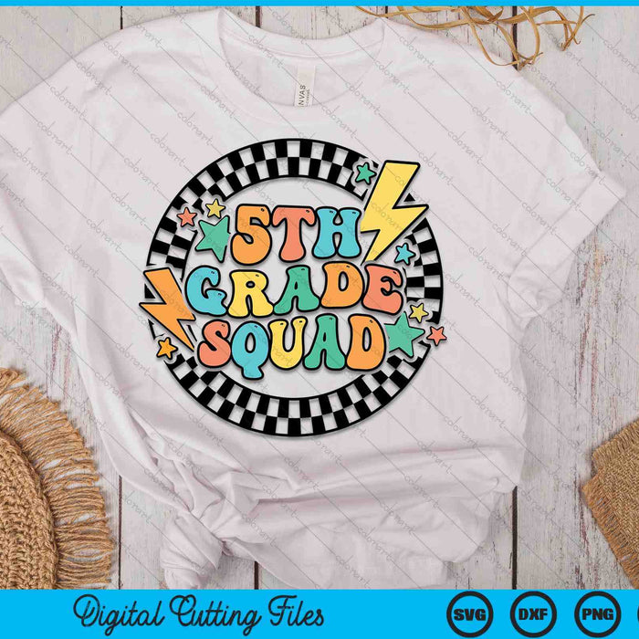 Back To School Groovy Teacher 5th Grade Crew Squad Team SVG PNG Digital Cutting Files Back To School Groovy Teacher 5th Grade Crew Squad Team SVG PNG Digital Cutting Files
