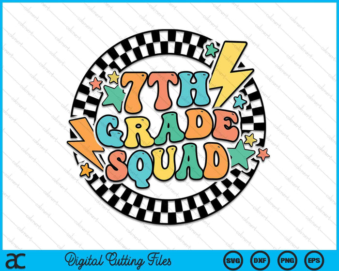 Back To School Groovy Teacher 7th Grade Crew Squad Team SVG PNG Digital Cutting Files Back To School Groovy Teacher 7th Grade Crew Squad Team SVG PNG Digital Cutting Files