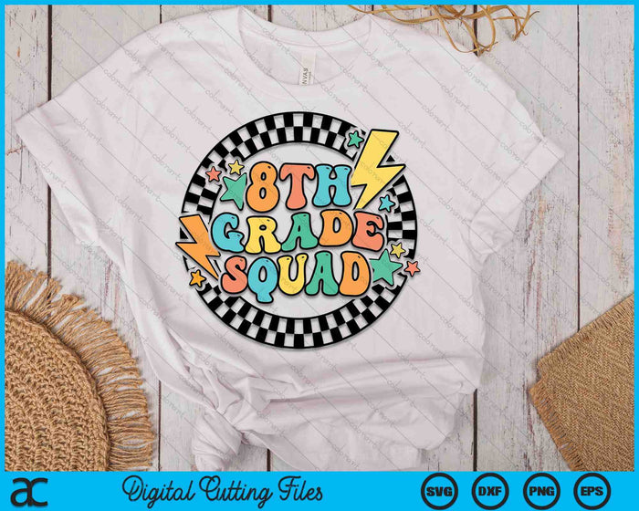 Back To School Groovy Teacher 8th Grade Crew Squad Team SVG PNG Digital Cutting Files Back To School Groovy Teacher 8th Grade Crew Squad Team SVG PNG Digital Cutting Files