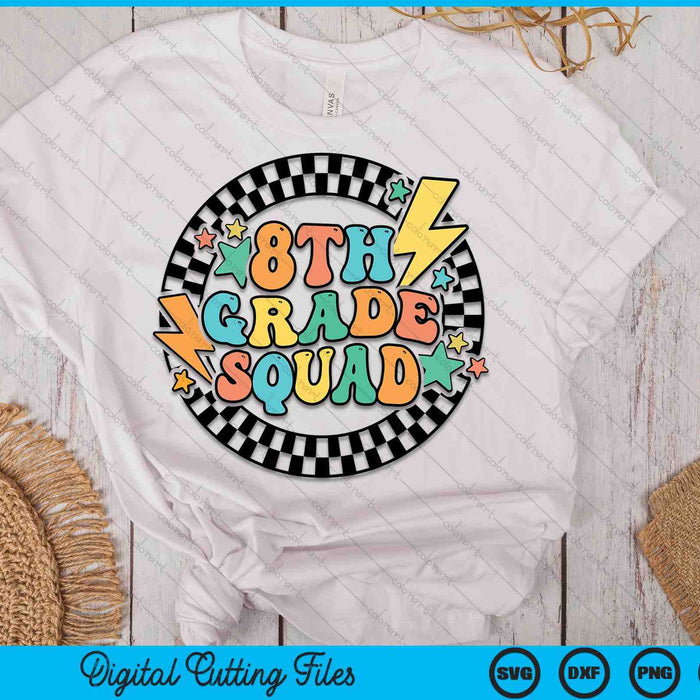 Back To School Groovy Teacher 8th Grade Crew Squad Team SVG PNG Digital Cutting Files Back To School Groovy Teacher 8th Grade Crew Squad Team SVG PNG Digital Cutting Files