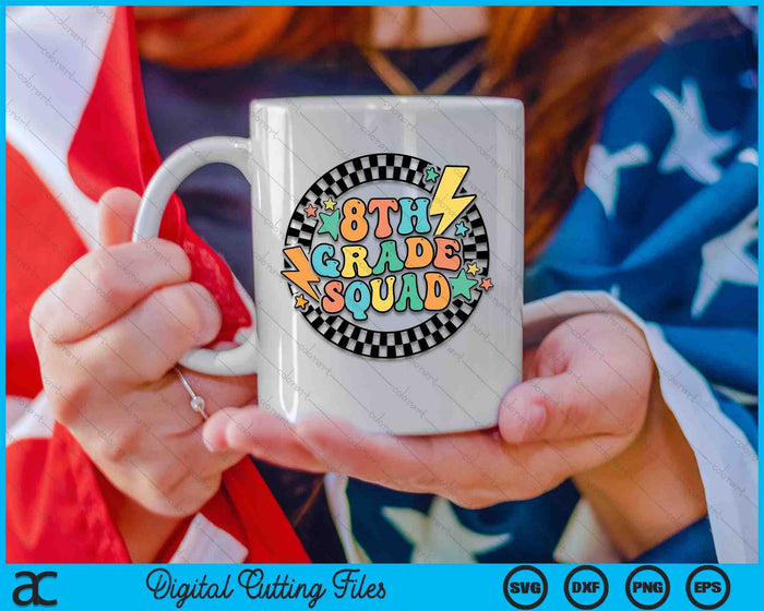 Back To School Groovy Teacher 8th Grade Crew Squad Team SVG PNG Digital Cutting Files Back To School Groovy Teacher 8th Grade Crew Squad Team SVG PNG Digital Cutting Files