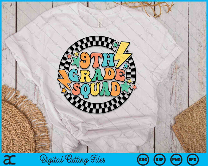 Back To School Groovy Teacher 9th Grade Crew Squad Team SVG PNG Digital Cutting Files Back To School Groovy Teacher 9th Grade Crew Squad Team SVG PNG Digital Cutting Files