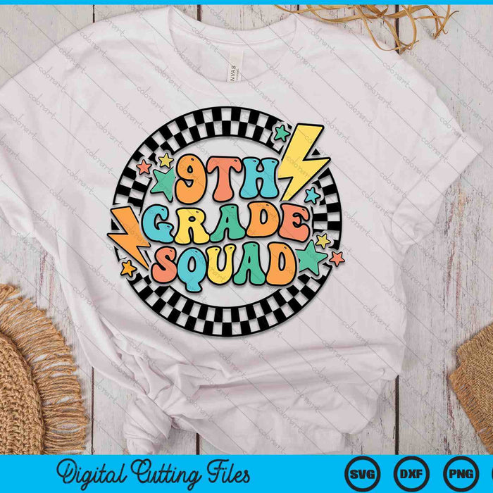 Back To School Groovy Teacher 9th Grade Crew Squad Team SVG PNG Digital Cutting Files Back To School Groovy Teacher 9th Grade Crew Squad Team SVG PNG Digital Cutting Files