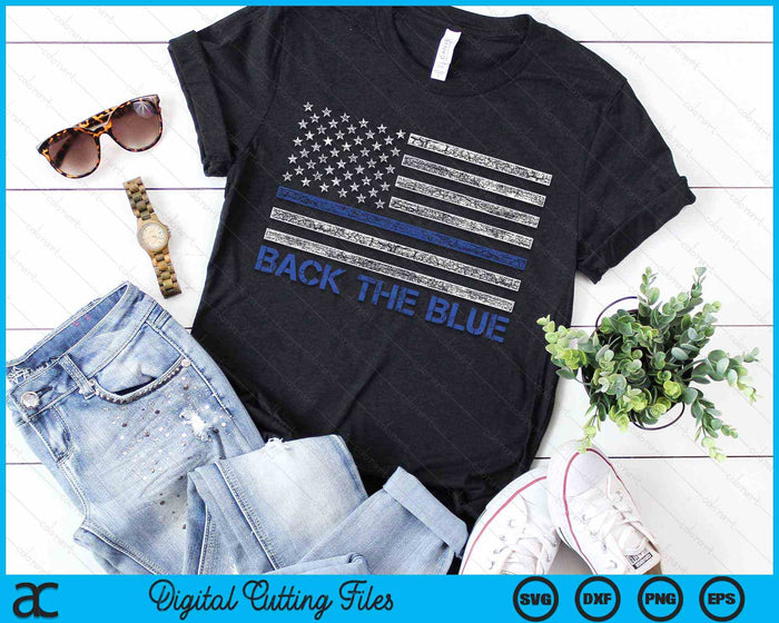 Back the Blue Thin Blue Line American Flag SVG Digital Cutting File Back the Blue Thin Blue Line American Flag SVG Digital Cutting File