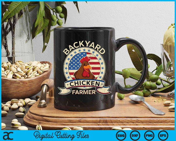 Backyard Chicken Farmer 4th of July USA Flag SVG PNG Digital Cutting File Backyard Chicken Farmer 4th of July USA Flag SVG PNG Digital Cutting File